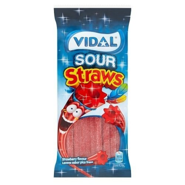 Vidal Fizzy Strawberry Straws Sour