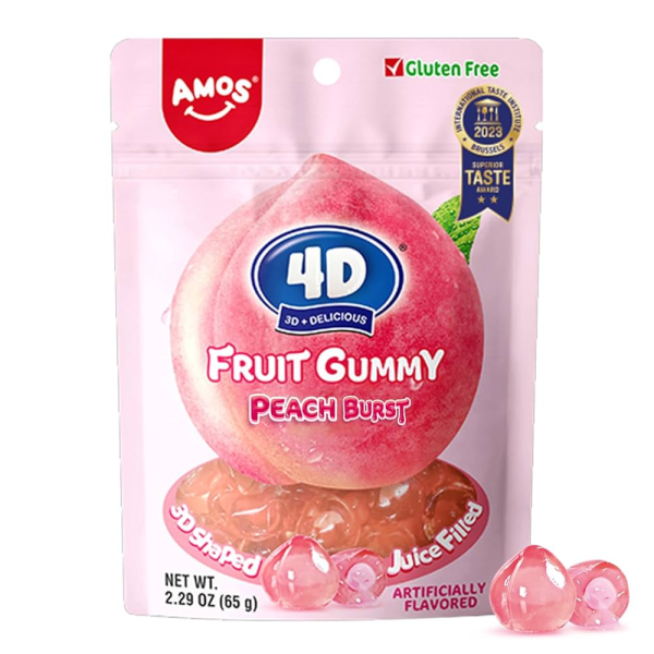 Amos 4D Fruit Gummy Peach Burst