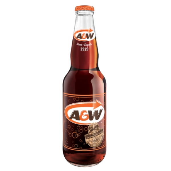 A&W Root Beer Glass Bottle