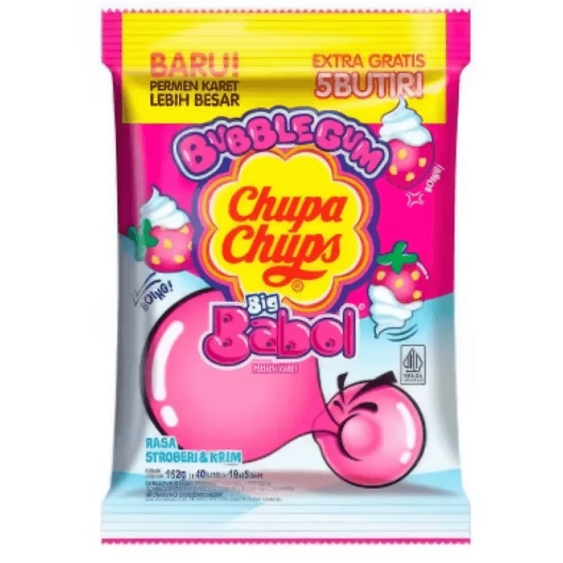 Chupa Chups Big Babol Strawberry Cream Gum 