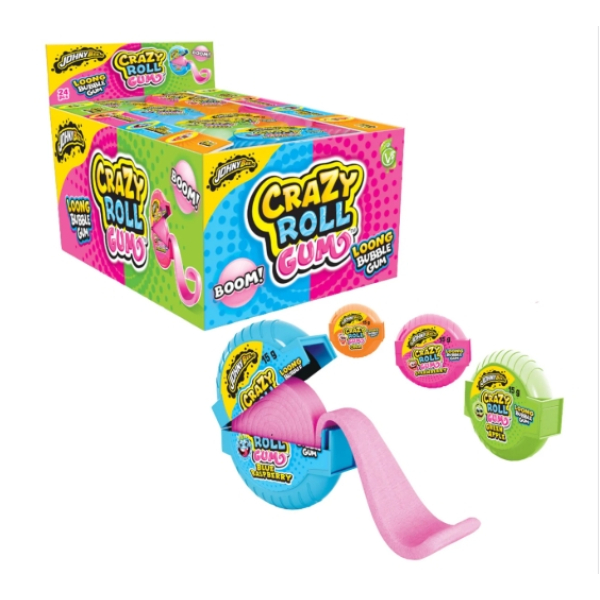 Johny Bee Crazy Roll Bubble Gum - 18g