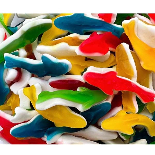 Damel Gekleurde Haaien Schepsnoep 200 gram.