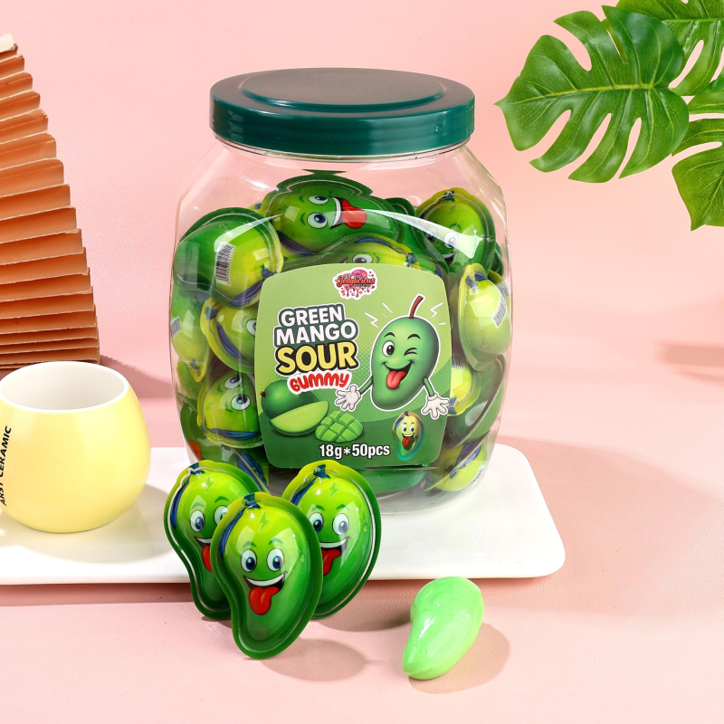 Jellylicious Green Mango Sour Gummy Candy (18 gram)