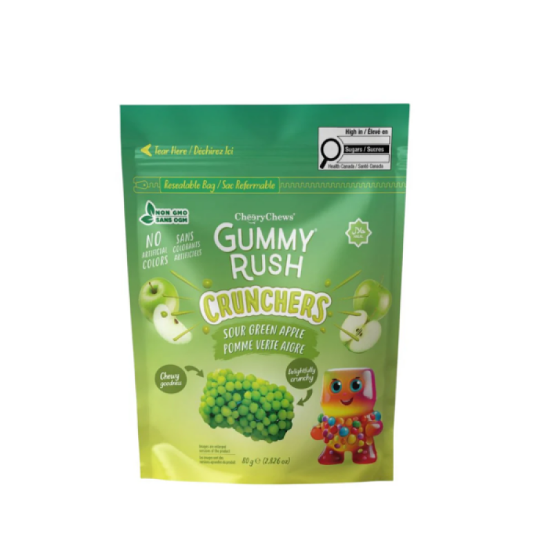 Gummy Rush Crunchers Sour Green Apple (80 gram) Halal