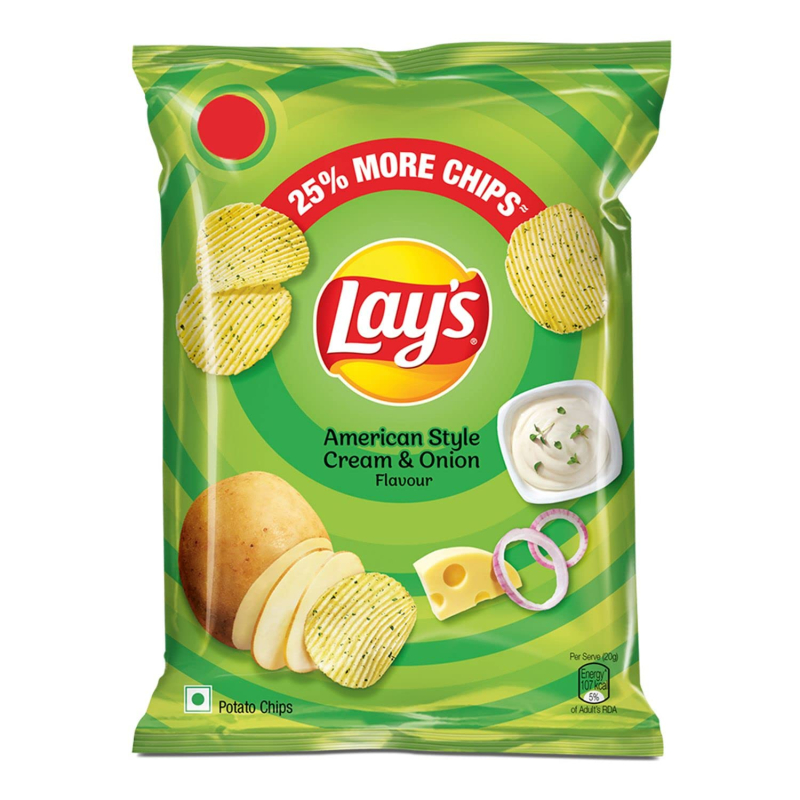 Lays American Style Cream & Onion India (52 gram)