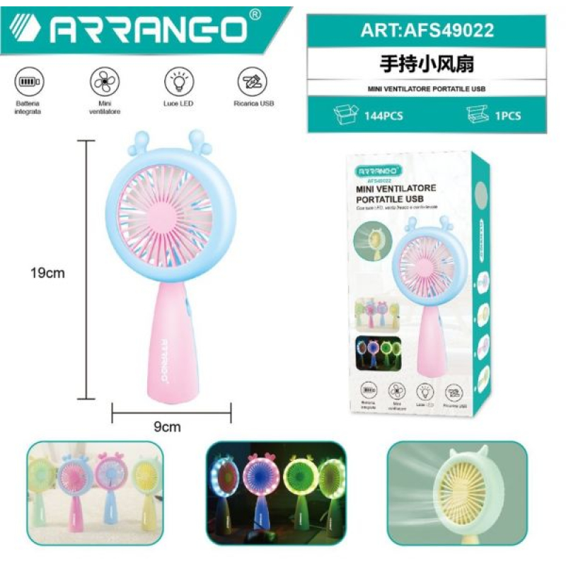 ArranQo Mini Portable Fan AFS49022 Met Led Verlichting