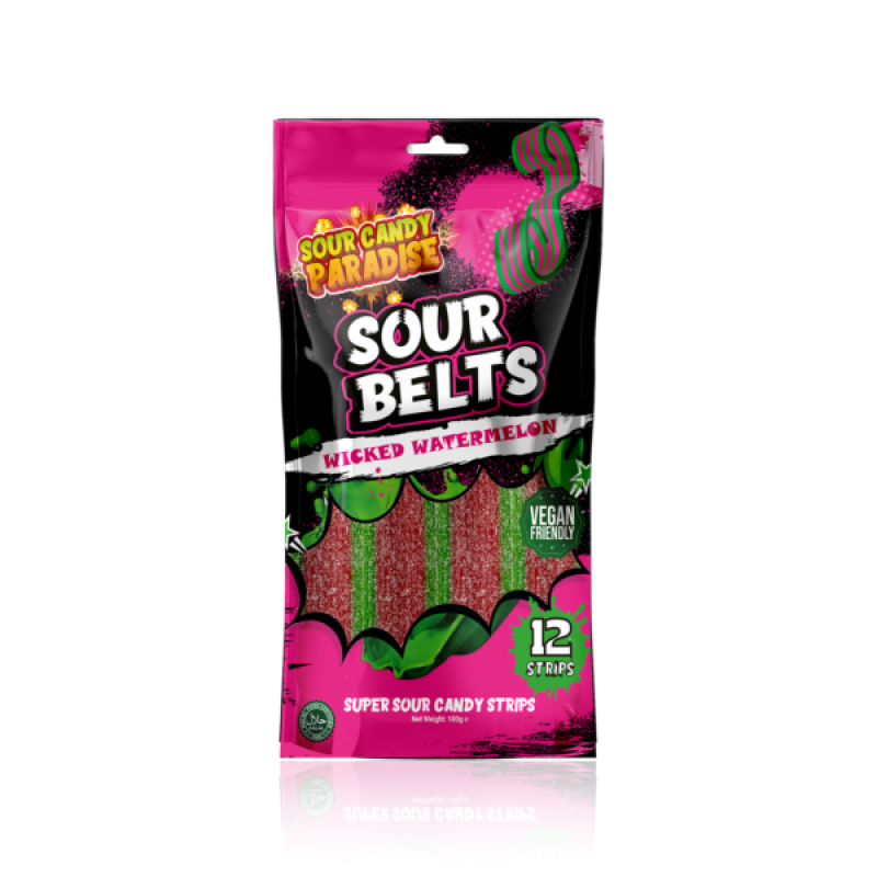 Sour Candy Paradise Sour Belts Wicked Watermelon (100 gram)