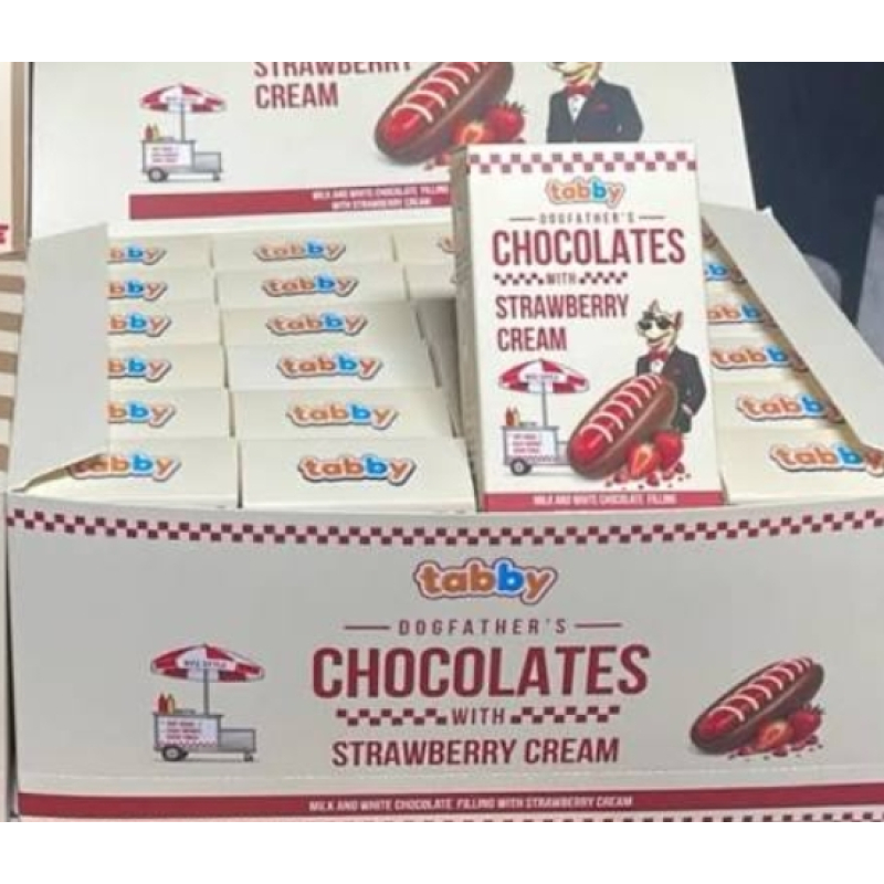 Tabby Dogfather's Chocolate With Strawberry Cream (40 gram)