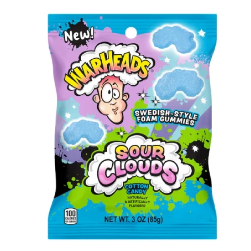Warheads Sour Clouds Cotton Candy (85 gram)
