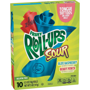 Fruit Roll-Ups Sour Blue Razzberry / Berry Punch Fruit Roll-Ups Sour Blue Razzberry / Berry Punch