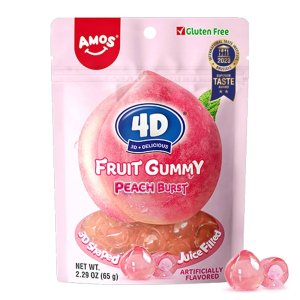 Amos 4D Fruit Gummy Peach Burst Amos 4D Fruit Gummy Peach Burst