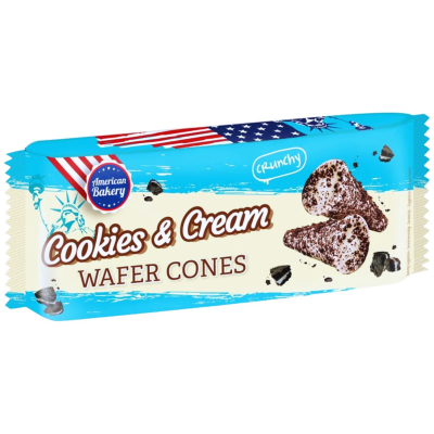 American Bakery Cookies & Cream Wafer Cones