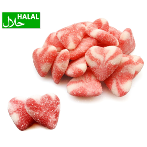 Sugared Strawberry Twist Heart Schepsnoep 100 gram Sugared Strawberry Twist Heart Schepsnoep 100 gram