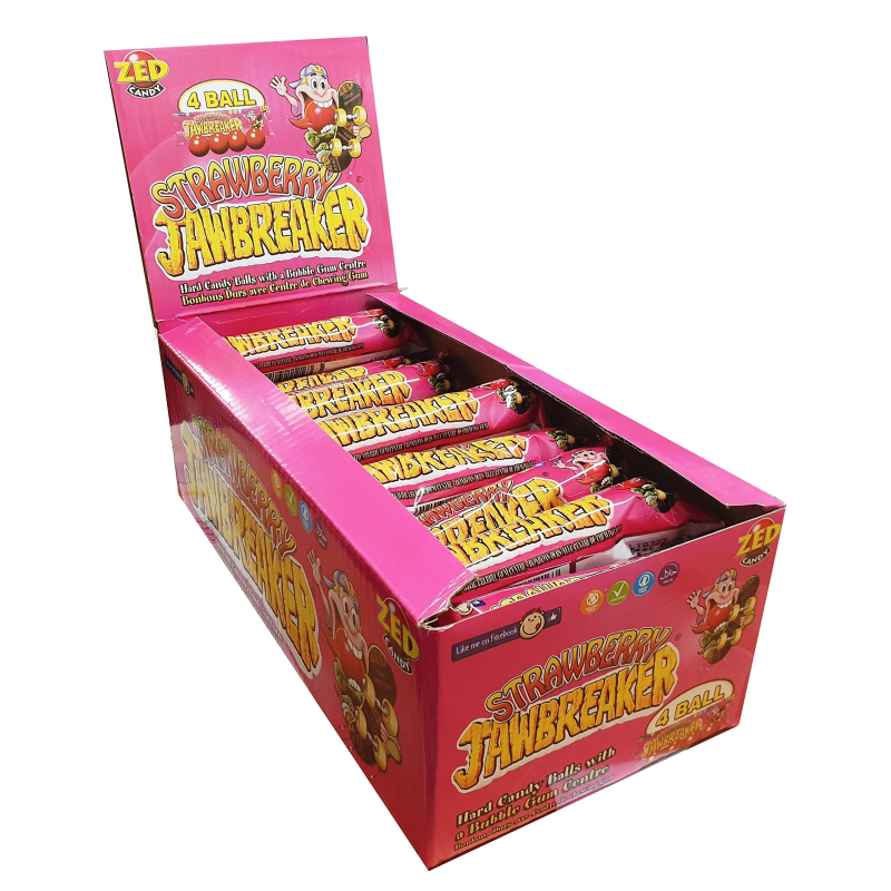 Zed Strawberry Jawbreaker 4 Balls (Doos 40 stuks)